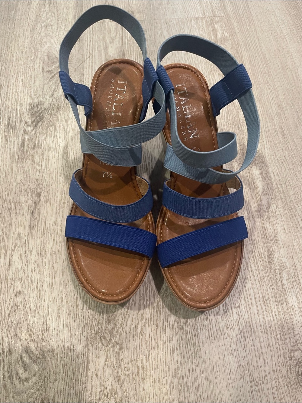 Italian Shoemakers Blue Multi-Strap Sandals